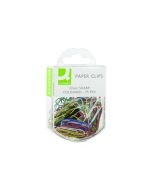 Q-CONNECT PAPERCLIPS COLOURED 32MM (PACK OF 75 CLIPS) KF02023Q