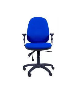 INCA HIGH BACK CHAIR WITH LUMBAR PUMP AND HEIGHT ADJUSTABLE ARMS BLUE COLOUR