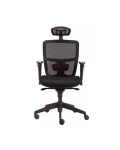 HIGH BACKED MESH CHAIR COMES COMPLETE WITH HEADREST- COLOUR BLACK
